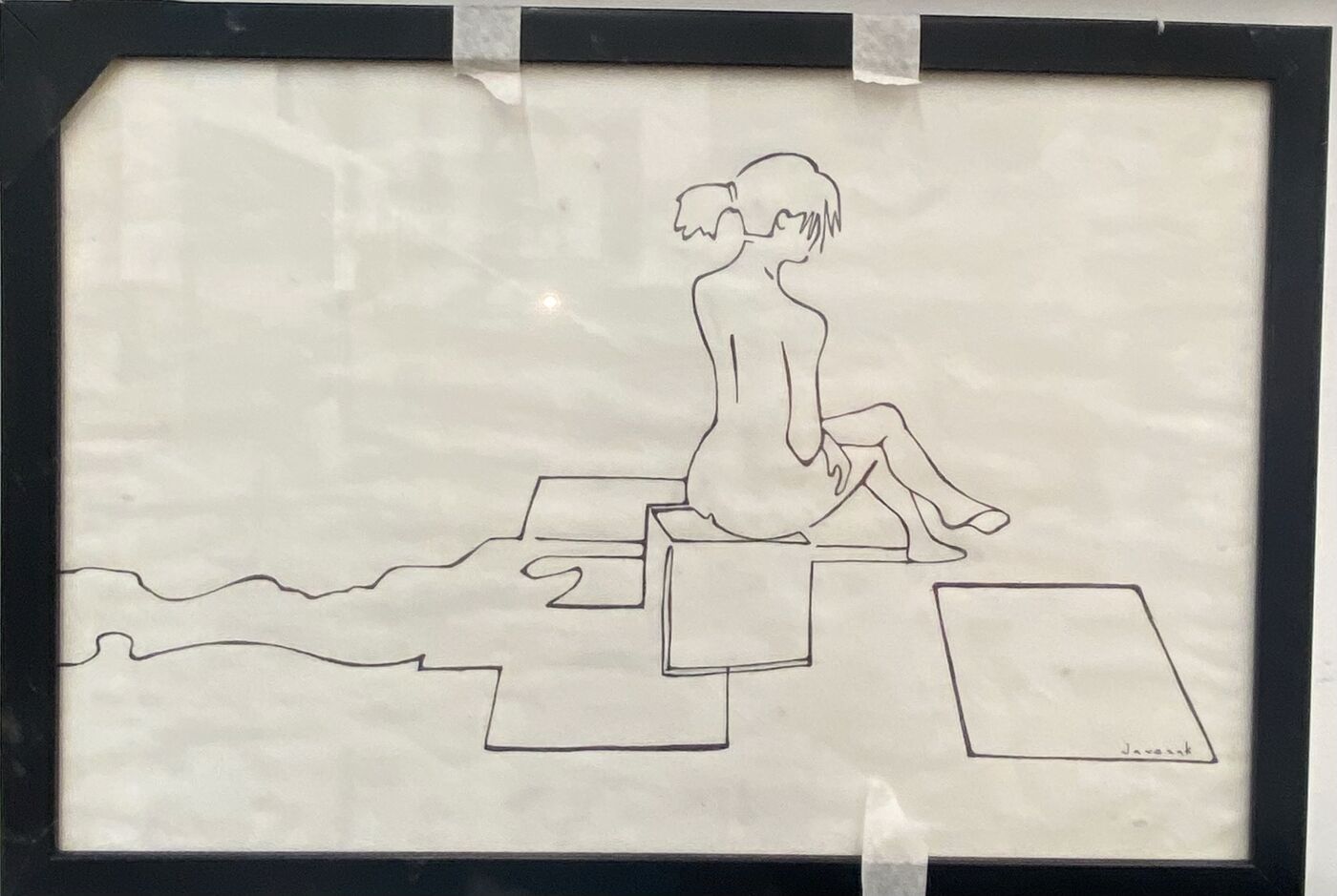 Life drawing study: shadows and simple lines, by David Zak