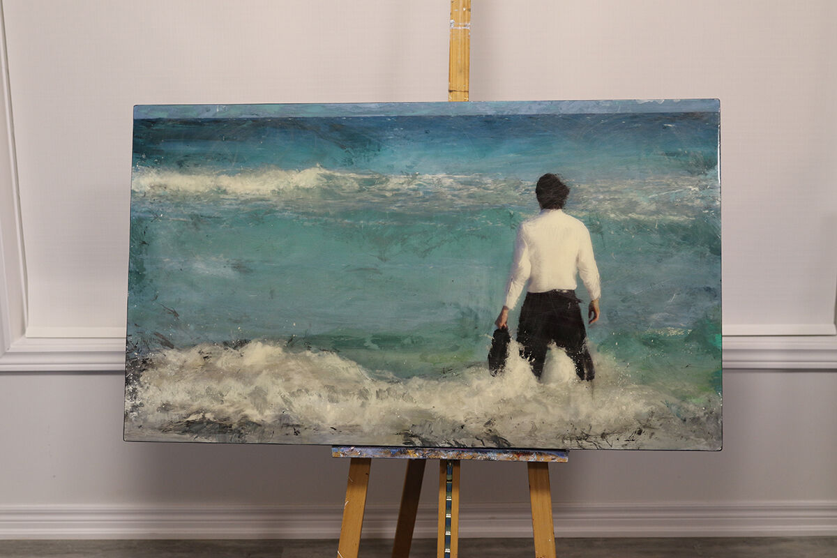 You Can't Find New Land Without Getting Lost at Sea, mixed media, by David Zak